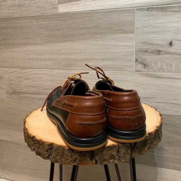 Brand New! Daniel Hechter Paris Mens navy & brown leather deck shoes size 12.5 - Picture 7 of 8